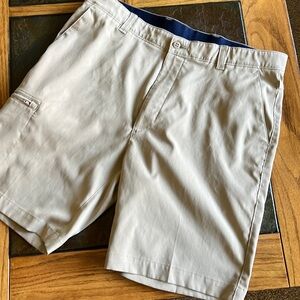 Men’s cremieux shorts. Sz 34. Tan poly.  Performance series. Stretchy waist.